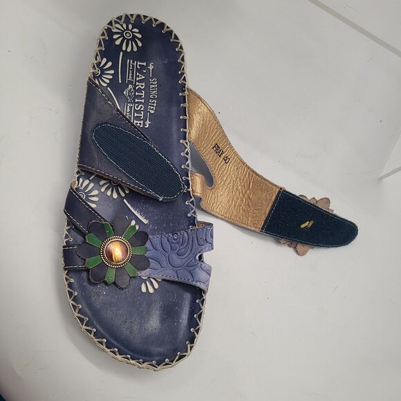 L'Artiste SPRING STEP Shoes Size 9 / 40 Charlotte Wedge Heel Sandals Sun Flower - Picture 7 of 9